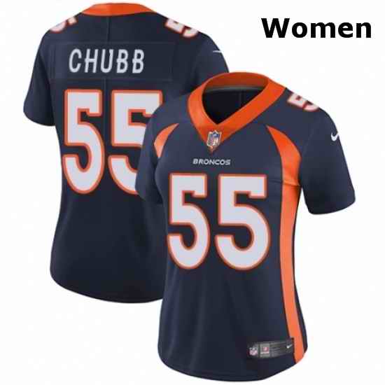 Womens Nike Denver Broncos 55 Bradley Chubb Navy Blue Alternate Vapor Untouchable Limited Player NFL Jersey